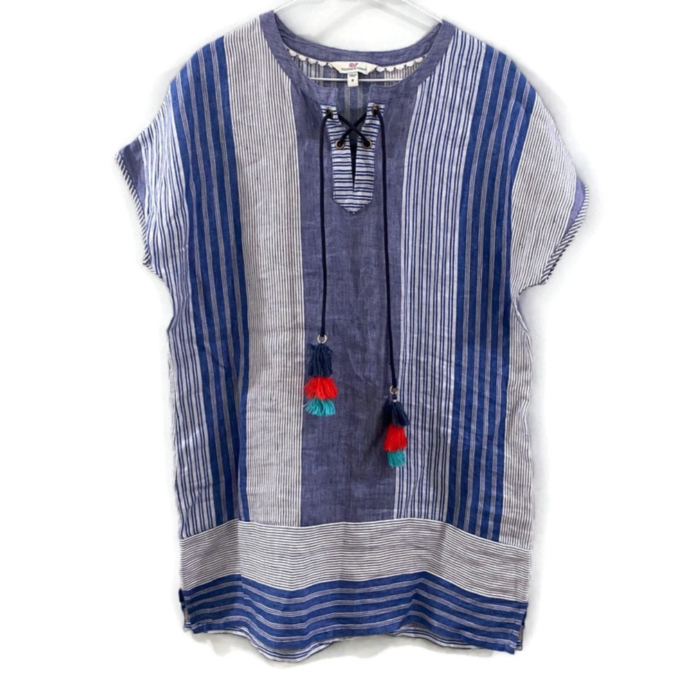 Vineyard Vines Blue and White Striped Swim Coverup